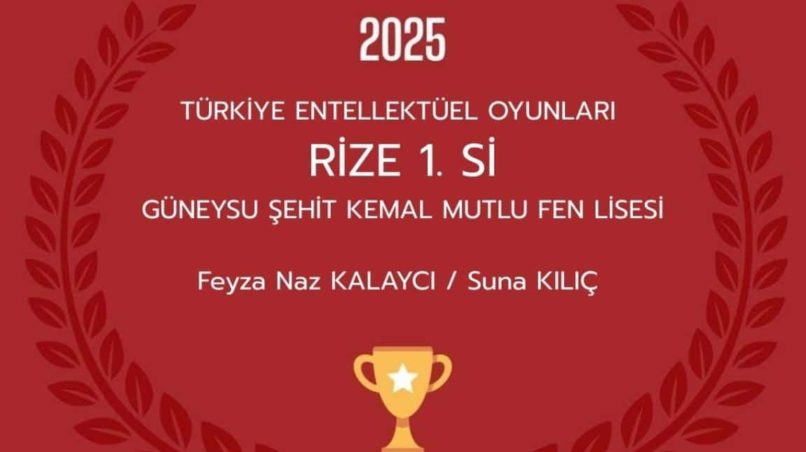Öğrencilerimiz Türkiye Entelektüel Oyunları Rize Birincisi